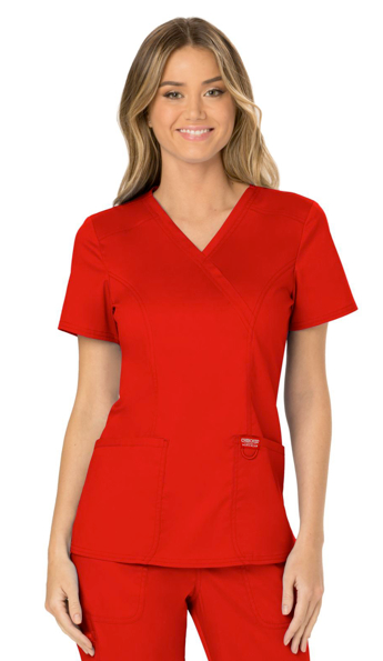 Cherokee Workwear Revolution Women's Mock Wrap Top: WW610