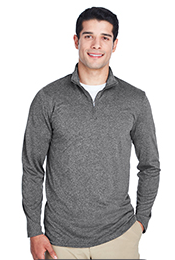 UltraClub Men's Cool & Heathered Quarter Zip: 8618