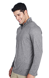 UltraClub Men's Cool & Heathered Quarter Zip: 8618