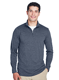 UltraClub Men's Cool & Heathered Quarter Zip: 8618