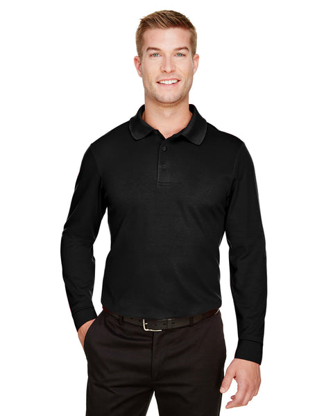 Devon & Jones CrownLux Performance™ Men's Plaited LS Polo : DG20L