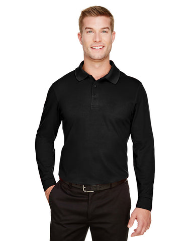 Devon & Jones CrownLux Performance™ Men's Plaited LS Polo : DG20L