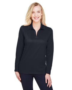 Devon & Jones CrownLux Performance™ Ladies' Plaited Long Sleeve Polo : DG20LW